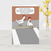Cute and Funny Advice from Wise Chicken Kaart (Gele Bloem)
