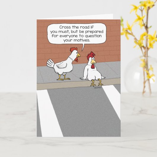Cute and Funny Advice from Wise Chicken Kaart (Gele Bloem)