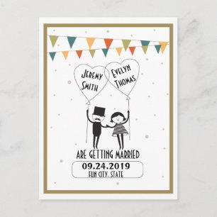 Cute and Funny Alternative Wedding Save the Date Aankondigingskaart