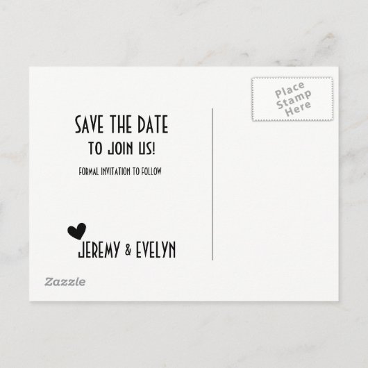 Cute and Funny Alternative Wedding Save the Date Aankondigingskaart (Achterkant)
