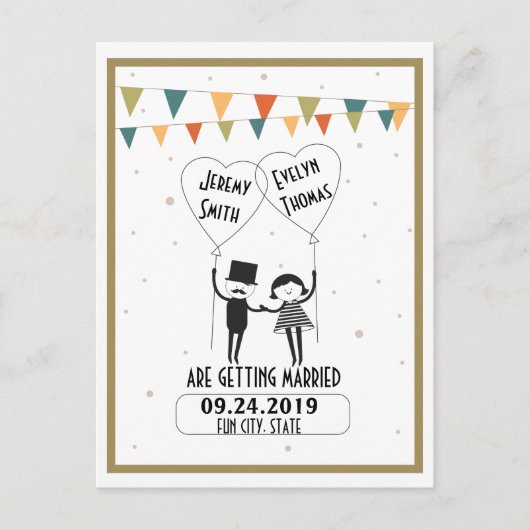 Cute and Funny Alternative Wedding Save the Date Aankondigingskaart (Voorkant)