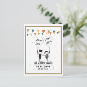 Cute and Funny Alternative Wedding Save the Date Aankondigingskaart (Staand voorkant)