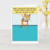 Cute and Funny Annoyed Cat Birthday Kaart (Gele Bloem)