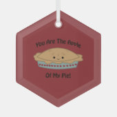 Cute and Funny Apple of My Pie Glas Ornament (Voorkant)