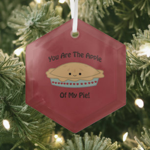 Cute and Funny Apple of My Pie Glas Ornament