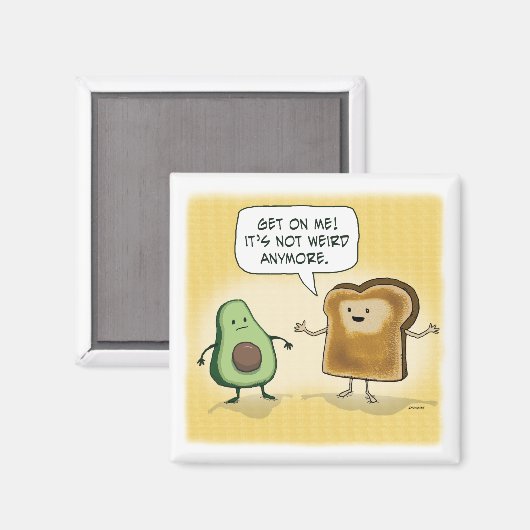 Cute and Funny Avocado Toast Magneet (Voorkant / Achterkant)