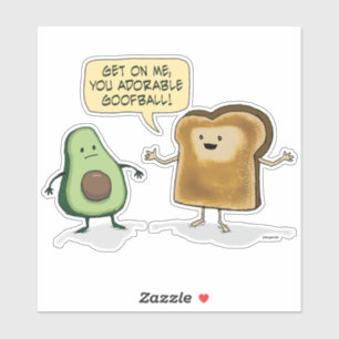 Cute and Funny Avocado Toast Sticker