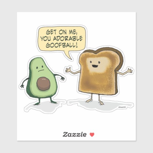 Cute and Funny Avocado Toast Sticker (Vel)