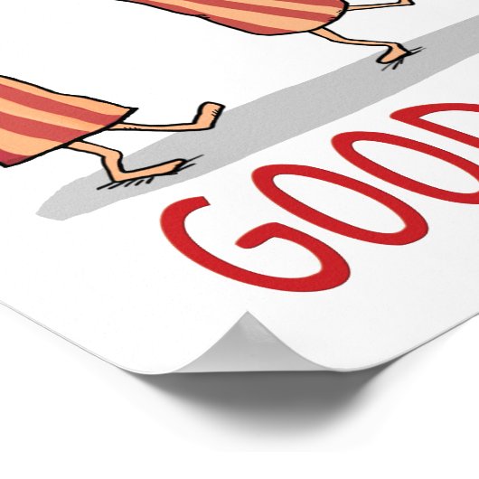 Cute and Funny Bacon and Egg Good Morning Poster (Hoek)