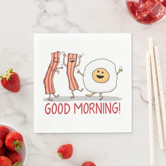 Cute and Funny Bacon and Egg Good Morning Servet (Insitu)