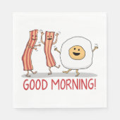 Cute and Funny Bacon and Egg Good Morning Servet (Voorkant)