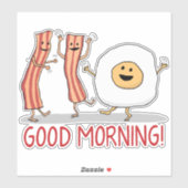 Cute and Funny Bacon and Egg Good Morning Sticker (Vel)