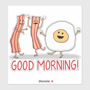 Cute and Funny Bacon and Egg Good Morning Sticker