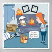 Cute and Funny Bad Destructive Cat Poster (Voorkant)