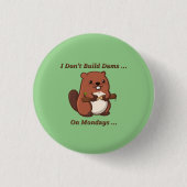 Cute and Funny Beaver Button (Voorkant)