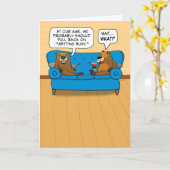 Cute and Funny Beavers stoppen met 'n wedstrijd. Kaart (Gele Bloem)