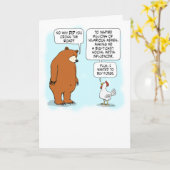 Cute and Funny Beer and Chicken Birthday Kaart (Gele Bloem)