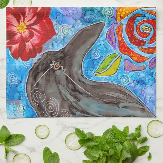 Cute and Funny Bickering Crows Kitchen Towel Theedoek (Gevouwen)