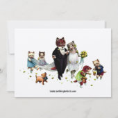 Cute and Funny Bride & Groom Wedding Cats Kaart (Achterkant)