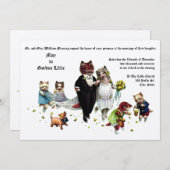 Cute and Funny Bride & Groom Wedding Cats Kaart (Voorkant / Achterkant)