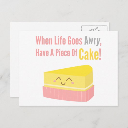 Cute and Funny Cake Life Quote Briefkaart (Voorkant / Achterkant)