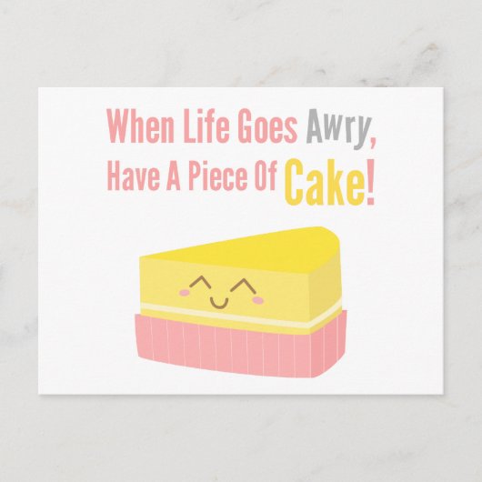 Cute and Funny Cake Life Quote Briefkaart (Voorkant)
