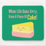 Cute and Funny Cake Life Quote Muismat<br><div class="desc">Gele taart met een grote glimlach en een grappig en griezelig citaat: "Als het leven goed gaat, heb je een stuk snoepje." Het is een spel op het idioom "stuk taart" dat verwijst naar een taak die aangenaam, gemakkelijk of eenvoudig is. Juist als het niet op onze weg gaat, moeten...</div>