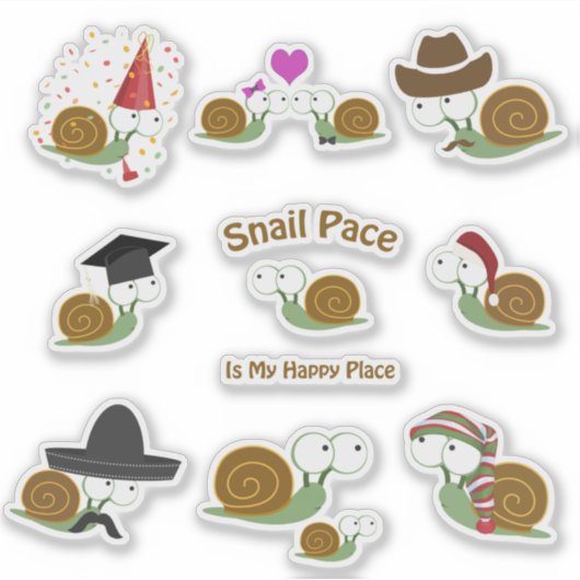 Cute and Funny Cartoon Snagels Sticker set (Voorkant)