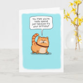 Cute and Funny Cat Echt speciale verjaardag Kaart (Gele Bloem)