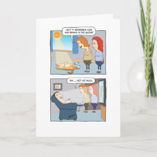 Cute and Funny Cat in Ray of Sun Birthday Kaart