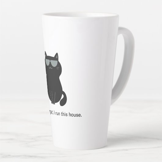 Cute and Funny Cat Latte Mok (Rechterhoek)