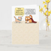 Cute and Funny Cat met superkrachten van zaterdag Kaart (Gele Bloem)