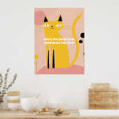 Cute and Funny Cat Poster met Inspirerend prijsopg (Keuken)