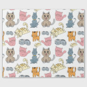 Cute and Funny Cats and Kittens Cadeaupapier (Vlak)