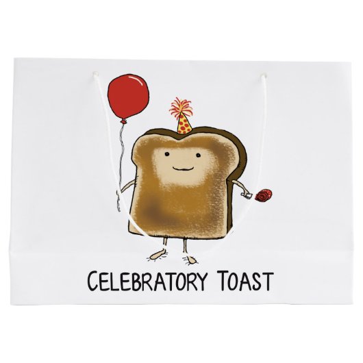 Cute and Funny Celebratory Toast Groot Cadeauzakje (Achterkant)
