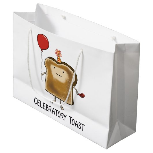 Cute and Funny Celebratory Toast Groot Cadeauzakje (Voorkant Gekanteld)