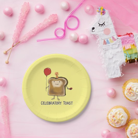 Cute and Funny Celebratory Toast Papieren Bordje (Feest)