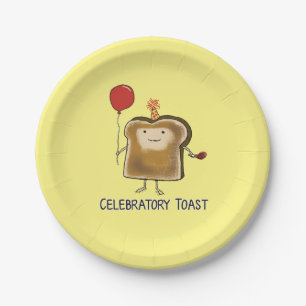 Cute and Funny Celebratory Toast Papieren Bordje
