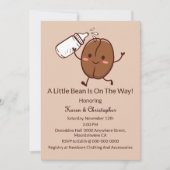 Cute And Funny Coffee Lover Baby Shower Invitation Kaart (Voorkant)