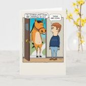 Cute and Funny Confused Horse Birthday Kaart (Gele Bloem)