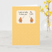 Cute and Funny Couple of Yams Happy Jubileum Kaart (Gele Bloem)