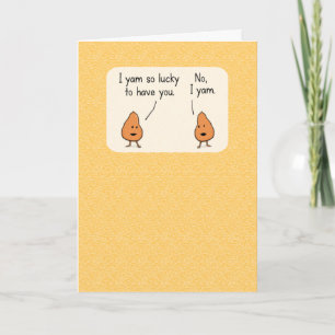 Cute and Funny Couple of Yams Happy Jubileum Kaart