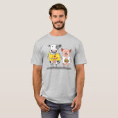 Cute and Funny Cow and Pig Friends T-shirt (Voorkant volledig)