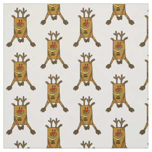 Cute and Funny Deer Drager Red Nose Kerstmis Stof