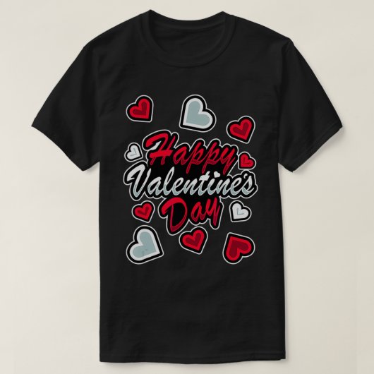 Cute and Funny Design Happy Valentine Day T-shirt (Design voorkant)