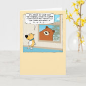 Cute and Funny Dog and Beer Surprise Birthday Kaart (Gele Bloem)