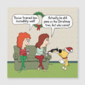 Cute and Funny Dog Serving Wine met Kerstmis (Voorkant)