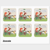 Cute and Funny Dog Serving Wine met Kerstmis Vierkante Sticker (Vel)