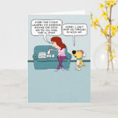 Cute and Funny Dog with Sock Pet Birthday Kaart (Gele Bloem)