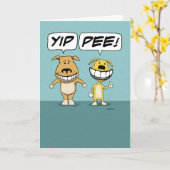 Cute and Funny Dogs Gezegde Gefeliciteerd Kaart (Gele Bloem)